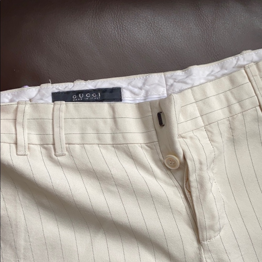 Gucci size 40 Linen pin stripe.
